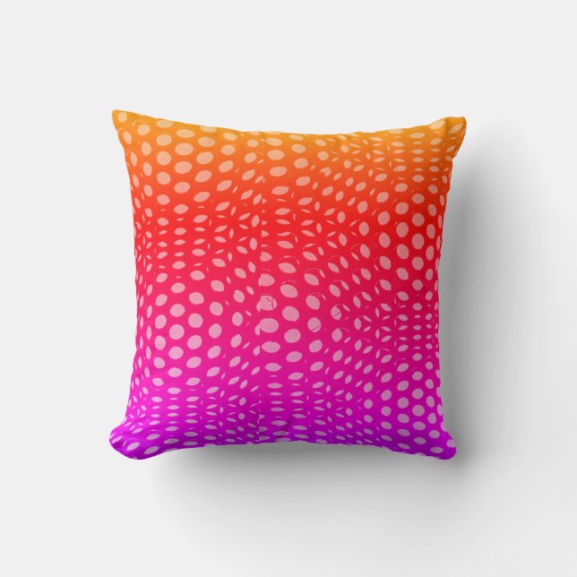 Modern Geometric Blue Dot Pattern  Cushion (Front)