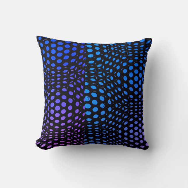 Modern Geometric Blue Dot Pattern  Cushion (Front)