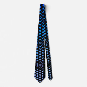 Modern Geometric Blue Dot Pattern  Tie
