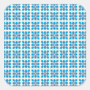 Modern geometric blue SEA squares pattern Square Sticker