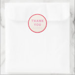 Modern Geometric Bold Pink Red Custom Thank You Classic Round Sticker<br><div class="desc">Modern Geometric Bold Pink Red Stylish Wedding Custom Thank You Classic Round Sticker</div>