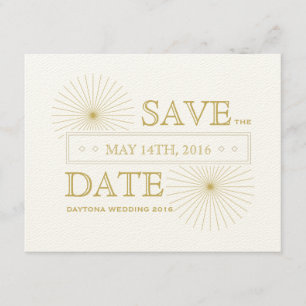 Modern Geometric Burst Save The Date Card