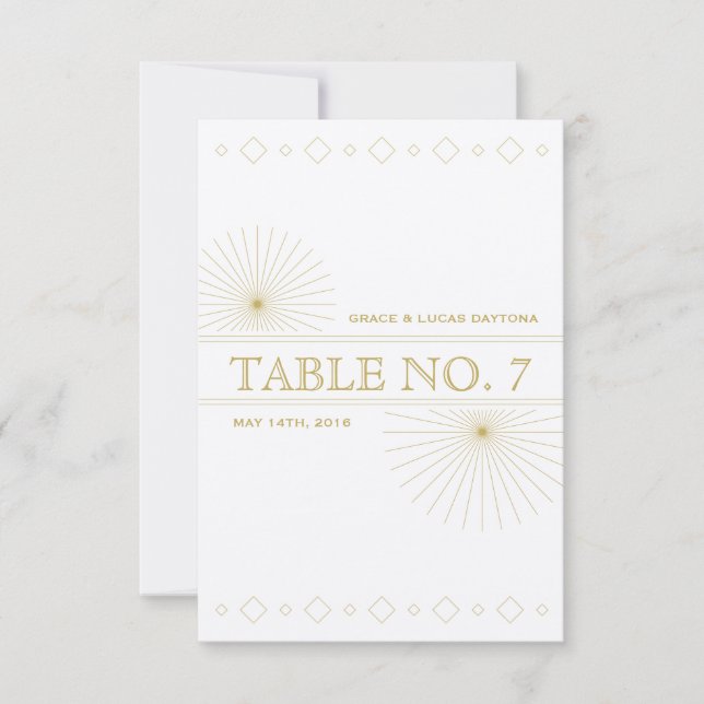 Modern Geometric Burst Table Number (Front)