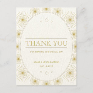 Modern Geometric Burst Thank You Card