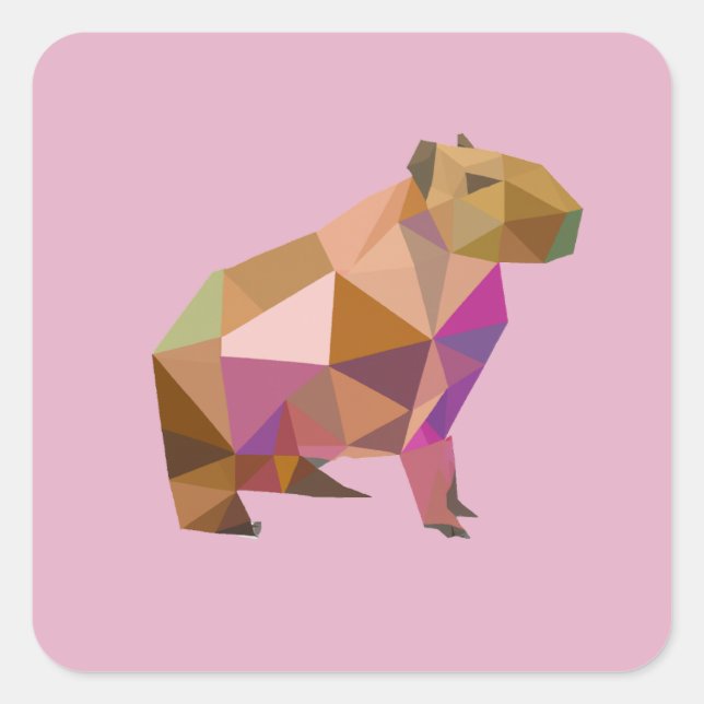 Modern Geometric Capybara for Every Capybara Lover Square Sticker (Front)