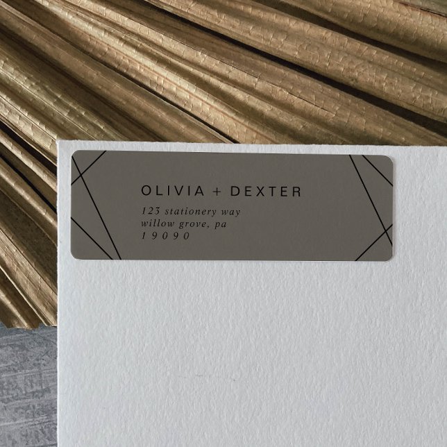 Modern Geometric | Charcoal Return Address Label (Creator Uploaded)