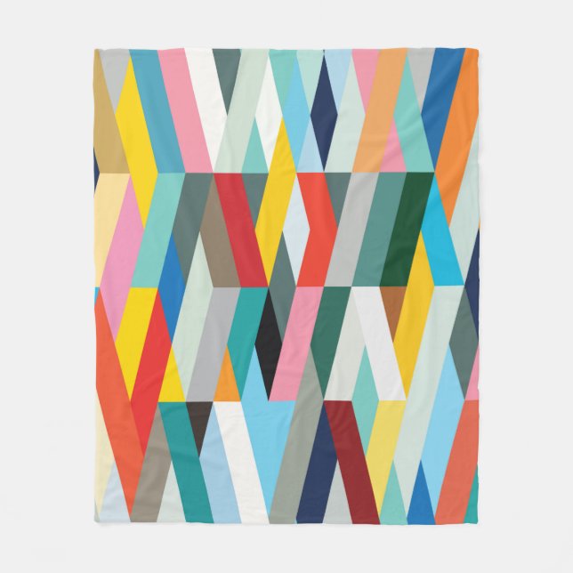 Modern Geometric Chiffon Scarf Fleece Blanket (Front)