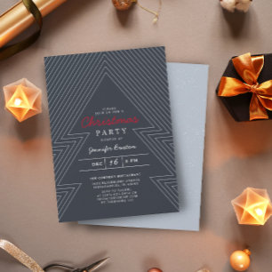 Modern Geometric Christmas  Holiday Party Invitation