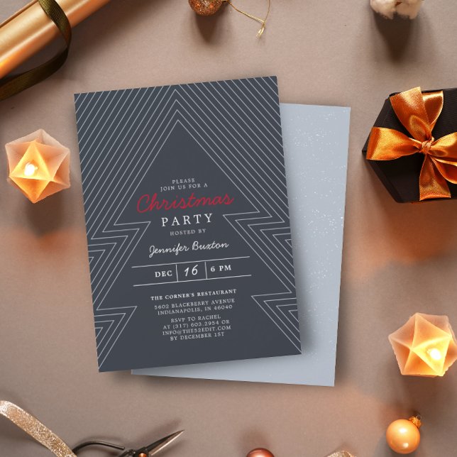 Modern Geometric Christmas  Holiday Party Invitation (Creator Uploaded)