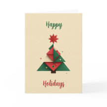 Modern Geometric Christmas Tree Card 