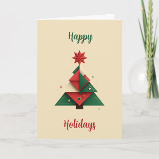 Modern Geometric Christmas Tree Card 