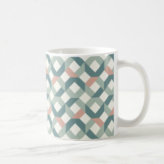Modern Geometric Coffee Mug - Teal and Coral