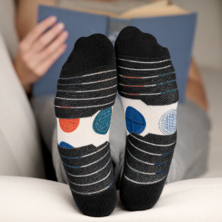 Modern Geometric Coin Pattern Socks