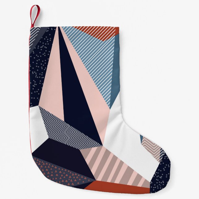 Modern geometric collage, seamless pattern. small christmas stocking (Front)