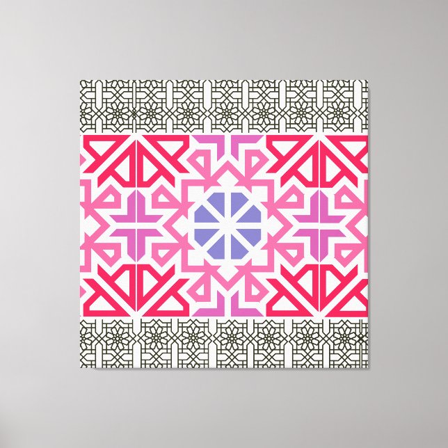 Modern Geometric colorful Boho Pattern Canvas Print (Front)