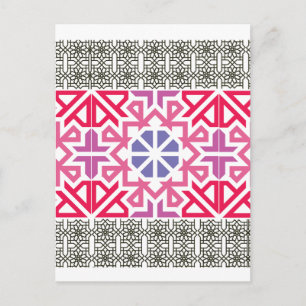 Modern Geometric colorful Boho Pattern Postcard