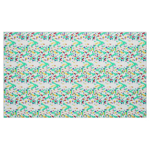 Modern Geometric Colour Block Grid Pattern Fabric