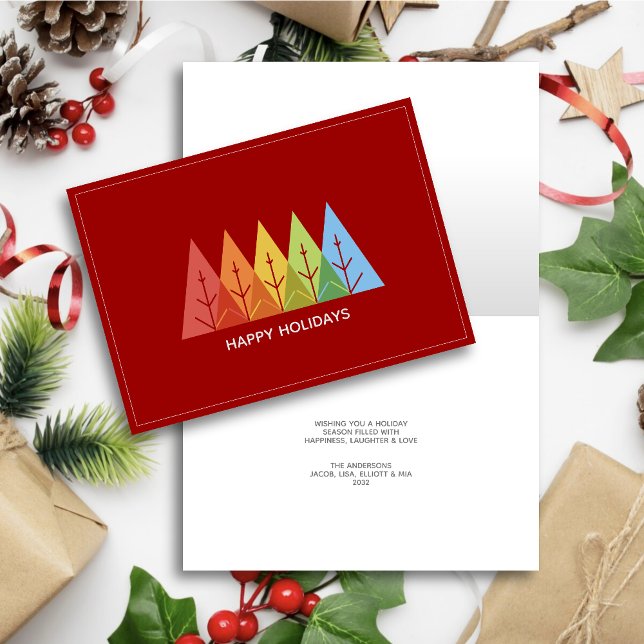 Modern Geometric Colour Overlapping Christmas Holiday Card (Creator Uploaded)