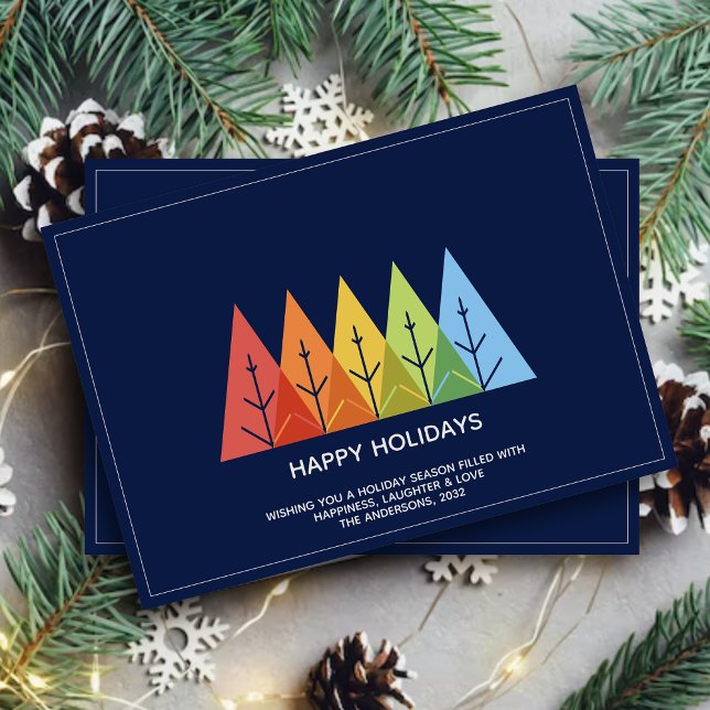 Modern Geometric Colour Overlapping Christmas Holiday Card (Creator Uploaded)
