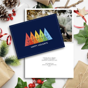 Modern Geometric Colour Overlapping Christmas Phot Holiday Card
