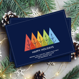 Modern Geometric Colour Overlapping Christmas Phot Holiday Card