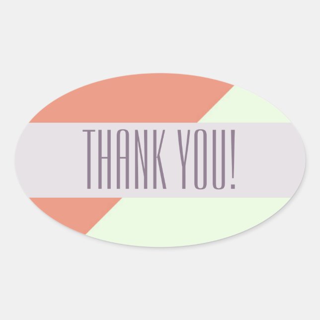 Modern Geometric Colourful Large Thank You Sticker (Front)