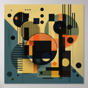Modern geometric composition 2 foil prints