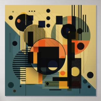 Modern geometric composition 2 foil prints