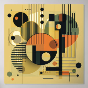 Modern geometric composition 3 foil prints