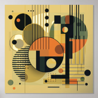 Modern geometric composition 3 foil prints