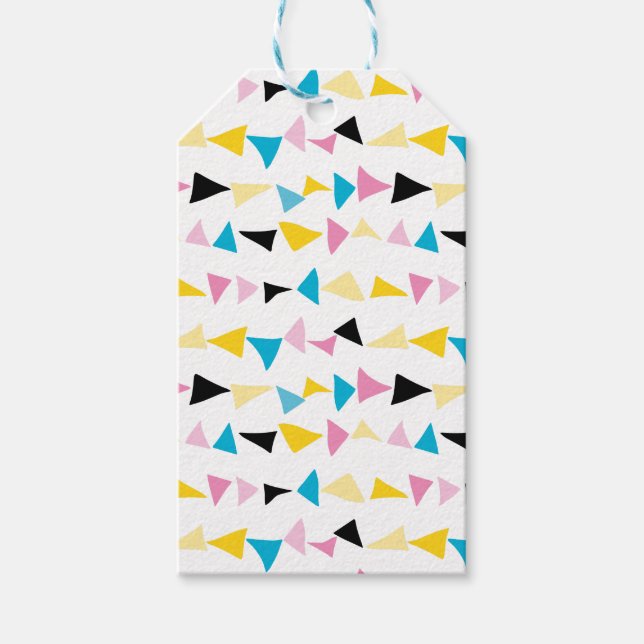 Modern geometric confetti pattern gift tags (Front)