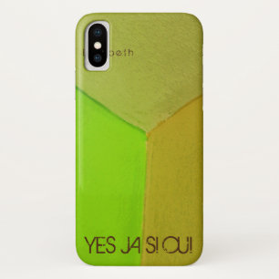 Modern Geometric Configurative Photo with any Text iPhone X Case
