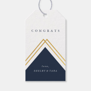 Modern Geometric Congrats Faux Foil Gift Tags