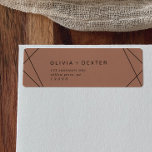 Modern Geometric | Copper Return Address Label<br><div class="desc">These modern geometric copper return address labels are perfect for a simple wedding. The classic design features bohemian geometric diamond and triangle shapes and rustic boho typography with a chic modern industrial feel. These labels can be used for a wedding, bridal shower, special event or any time you need a...</div>
