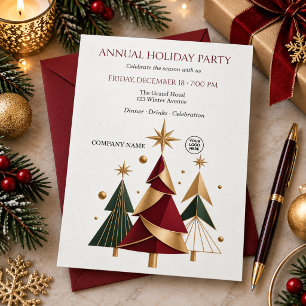 Modern Geometric Corporate Holiday Party Christmas Invitation
