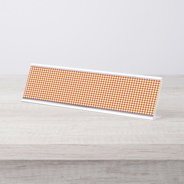 Modern Geometric Corporate Pattern Desk Name Plate (Front)