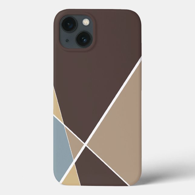 Modern Geometric Criss Cross Lines Mocha Case (Back)
