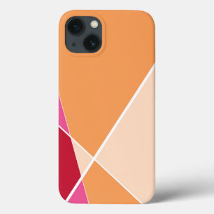 Modern Geometric Criss Cross Lines Orange Case