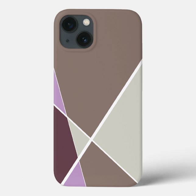 Modern Geometric Criss Cross Lines Plum Case (Back)