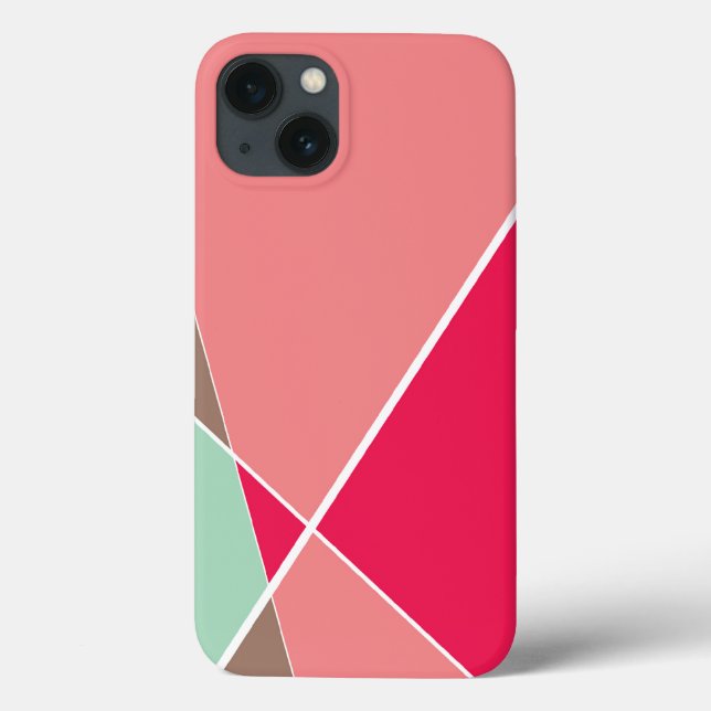 Modern Geometric Criss Cross Lines Strawberry Case (Back)