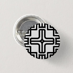 Modern Geometric Cross Line Art 3 Cm Round Badge
