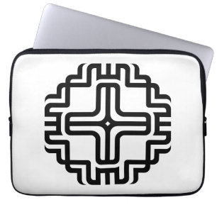 Modern Geometric Cross Line Art Laptop Sleeve