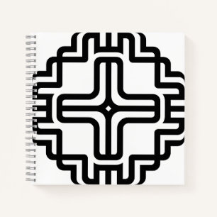 Modern Geometric Cross Line Art Notebook