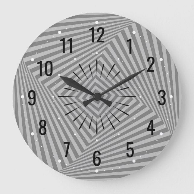 Modern & Geometric Decor - Unusual Grey Large Clock (Front)