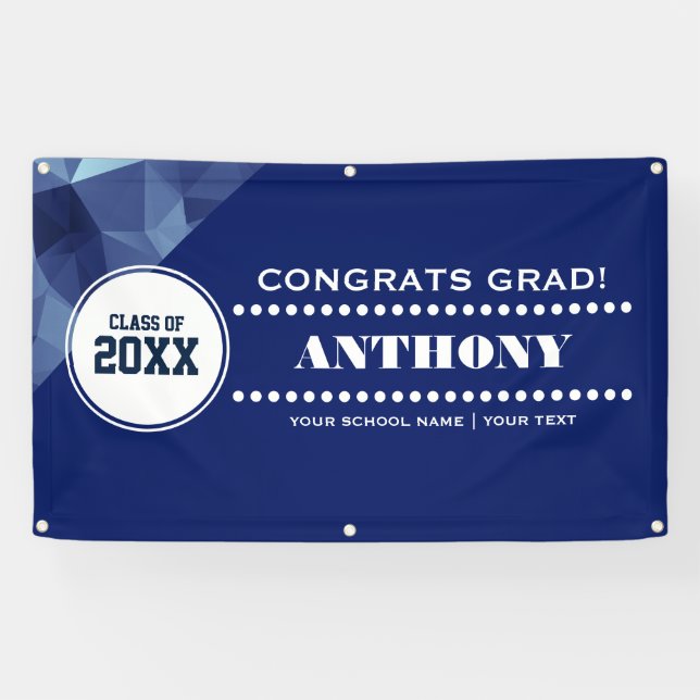 Modern Geometric Design Graduation Party Banner (Horizontal)
