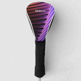 Modern Geometric Design, White Name Golf Head Cover
