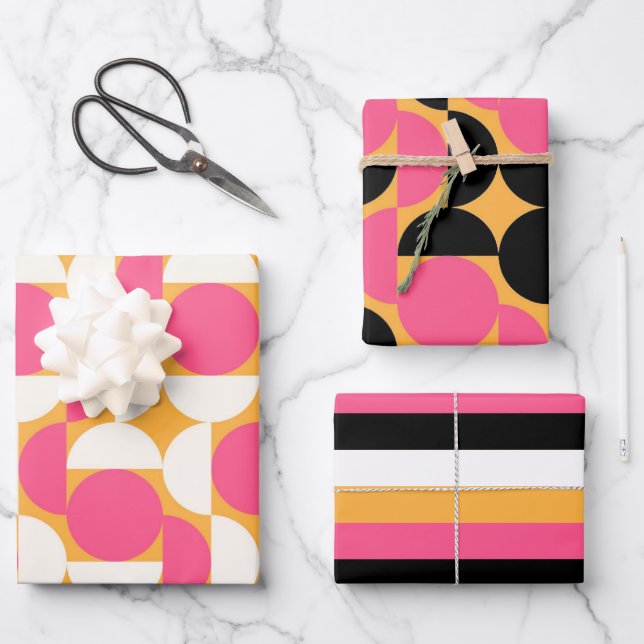Modern Geometric Design Wrapping Paper Sheet (Front)
