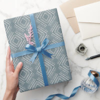 Modern Geometric Diamond Pattern Slate Blue
