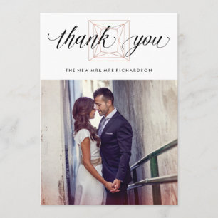 Modern Geometric Diamond Wedding Thank You Card