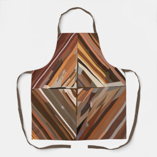 Modern Geometric Diamond Wood Background Pattern Apron